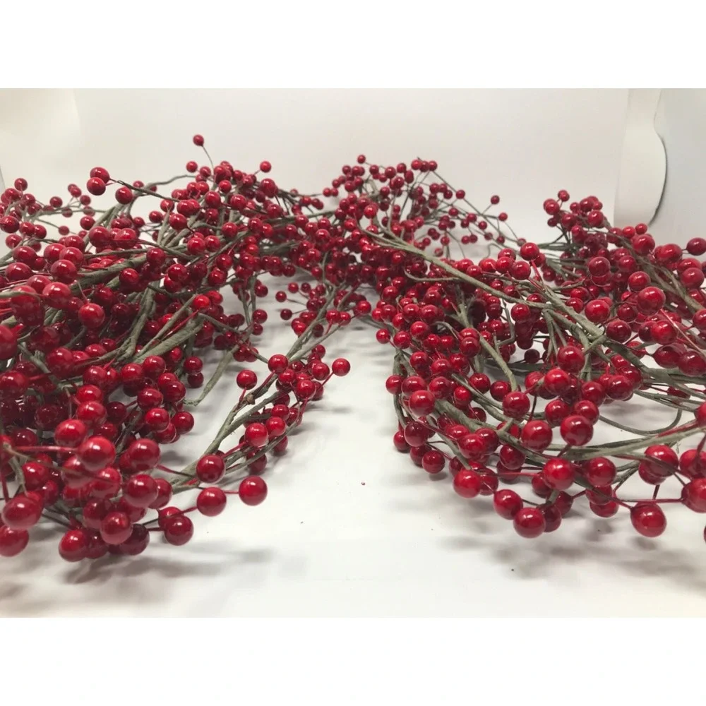 Allstate Pip Berry Garland Red 12ft Christmas Holiday Decoration Plastic K1 LP